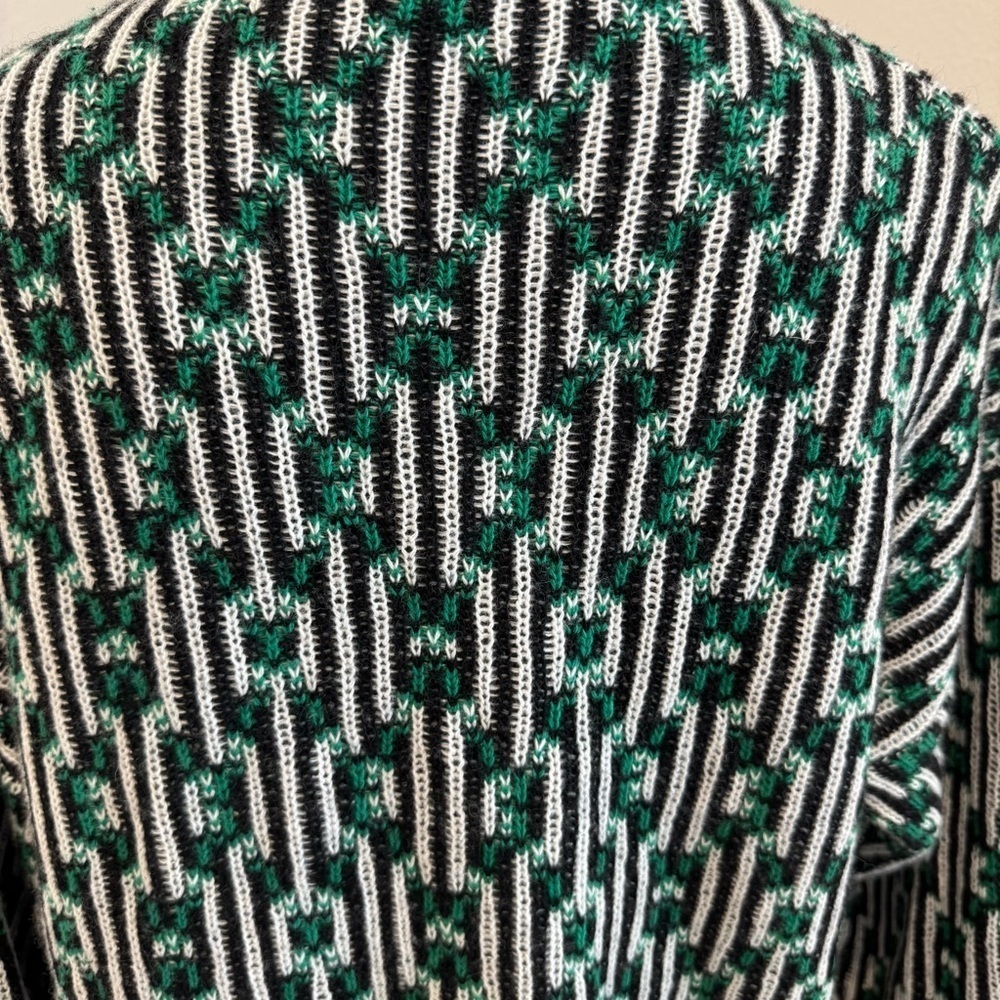 Jijil Green Patterned Knit Sweater Dress Wool Blend Chic Modern Sporty 40/M EU - Picture 6 of 10